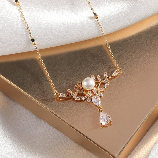 Retro Diamond Pearl Mangalsutra