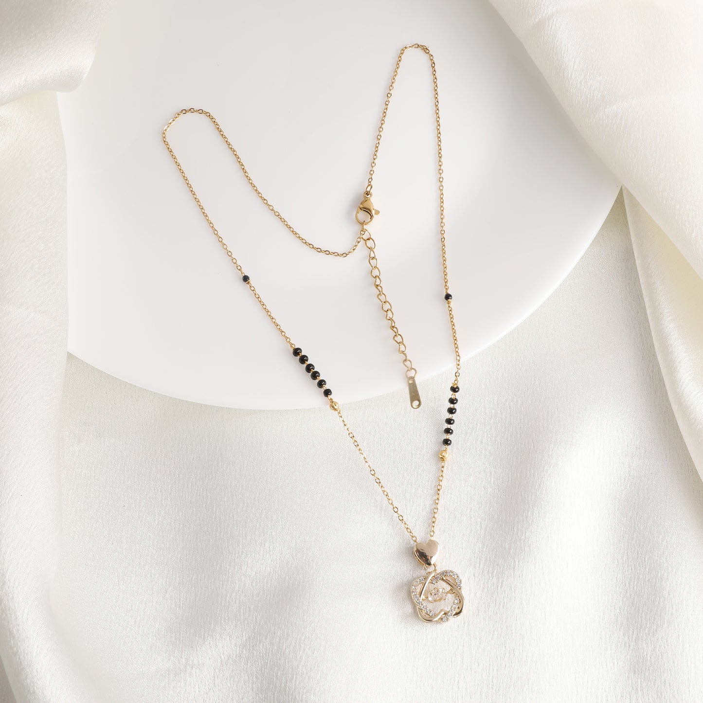 Crystal Heart Mangalsutra