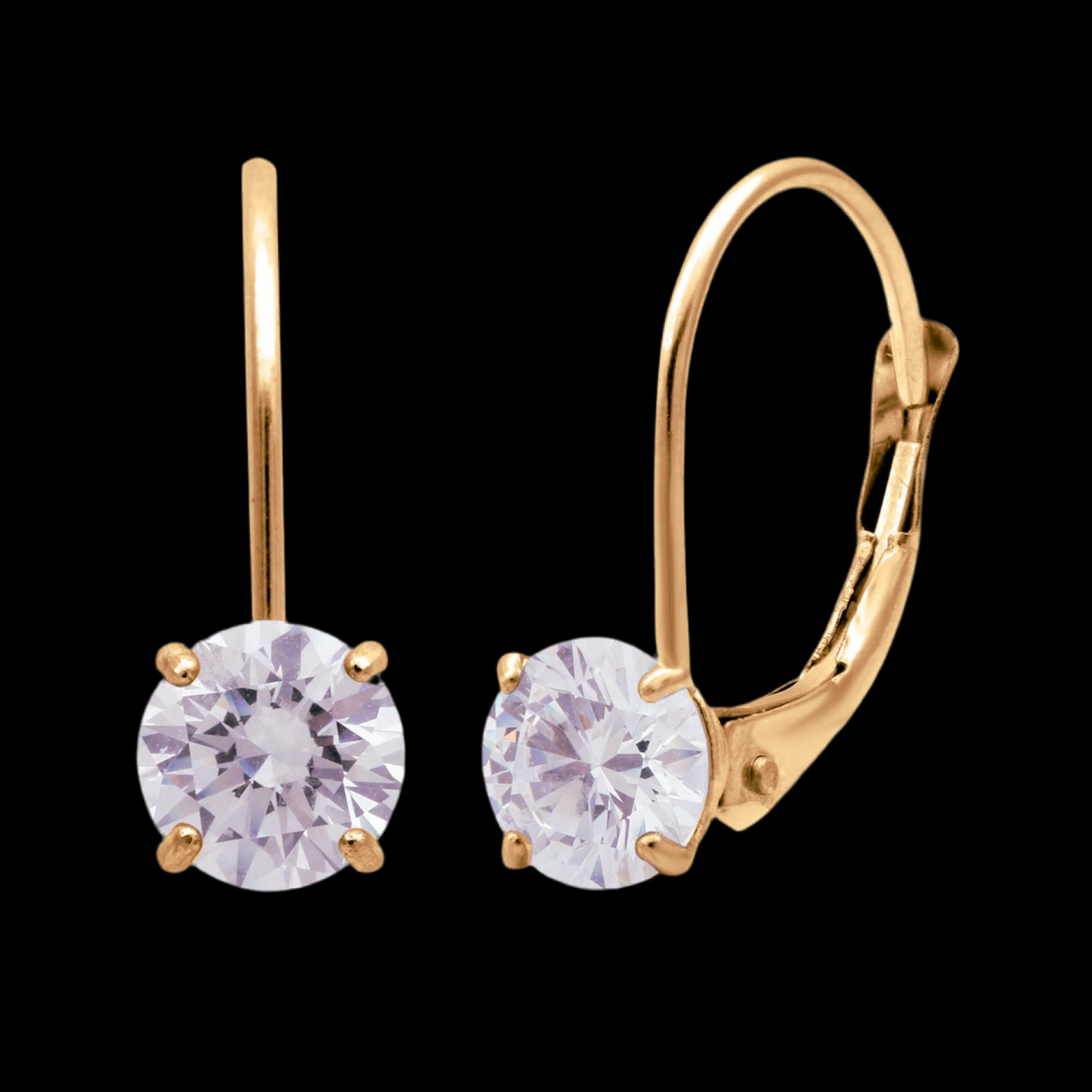 Solitaire Earrings 0.5mm Gold Plated, Waterproof and Anti-Tarnish