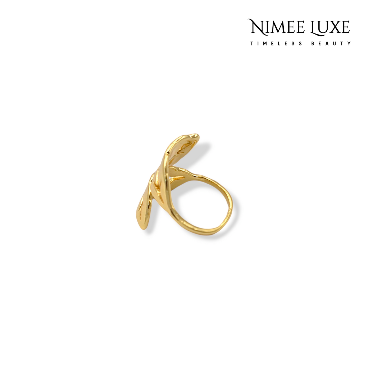 Leaf Adjustable Ring 18K Gold Plated AR1