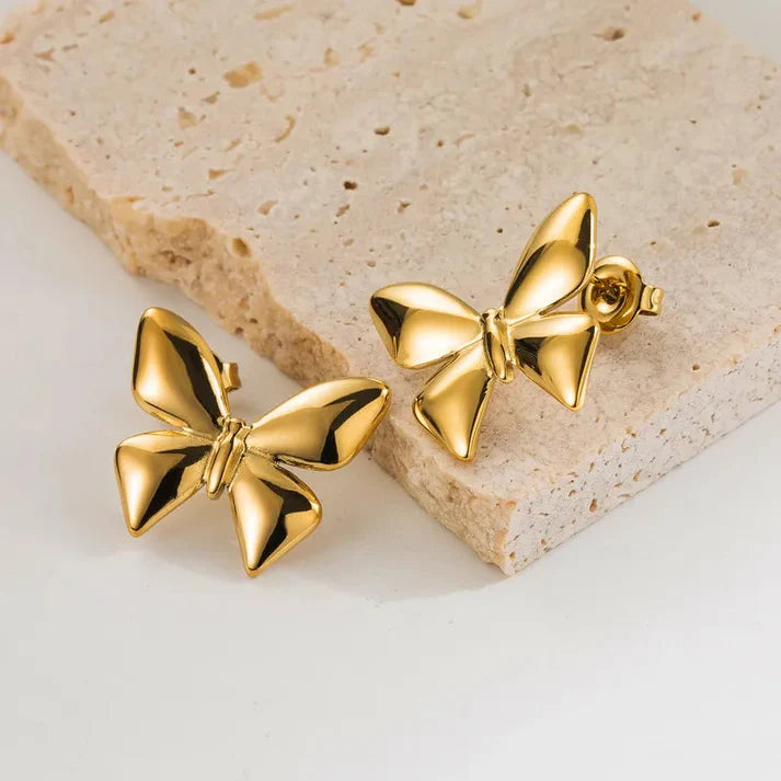 Flutter Pearl Gold Bracelet + Butterfly Earrings Gold Plated + Luna Whisper Butterfly Pendant Necklace
