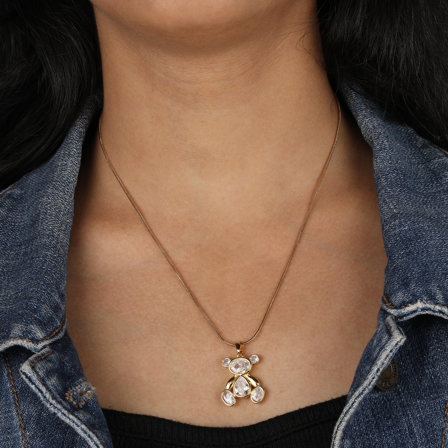 Solitaire Teddy Necklace