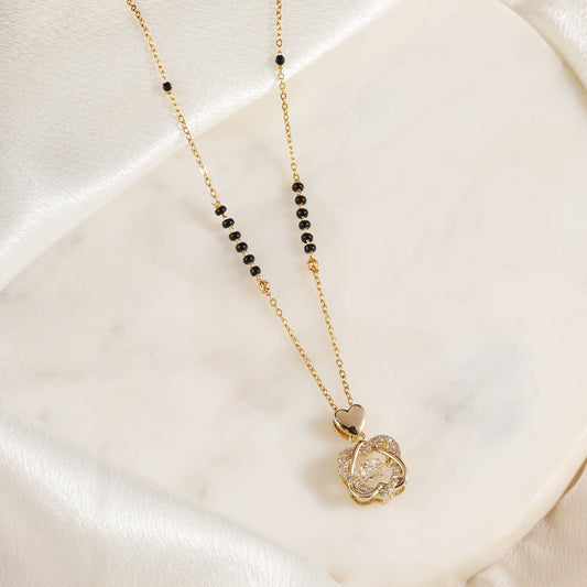Crystal Heart Mangalsutra