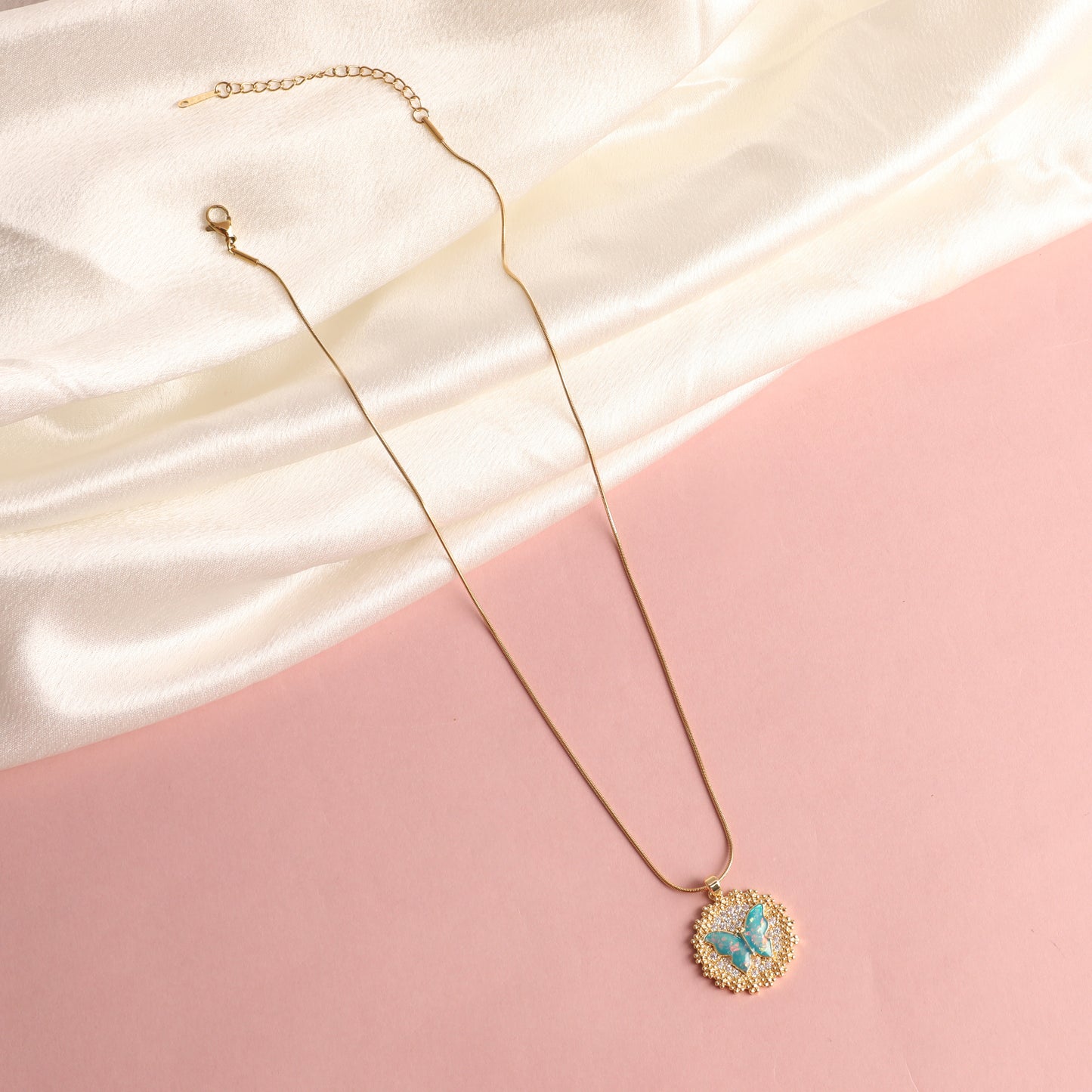 Celeste Bloom Butterfly Pendant Necklace