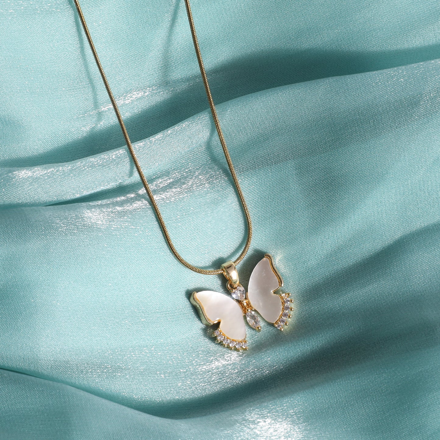 Luna Whisper Butterfly Pendant Necklace