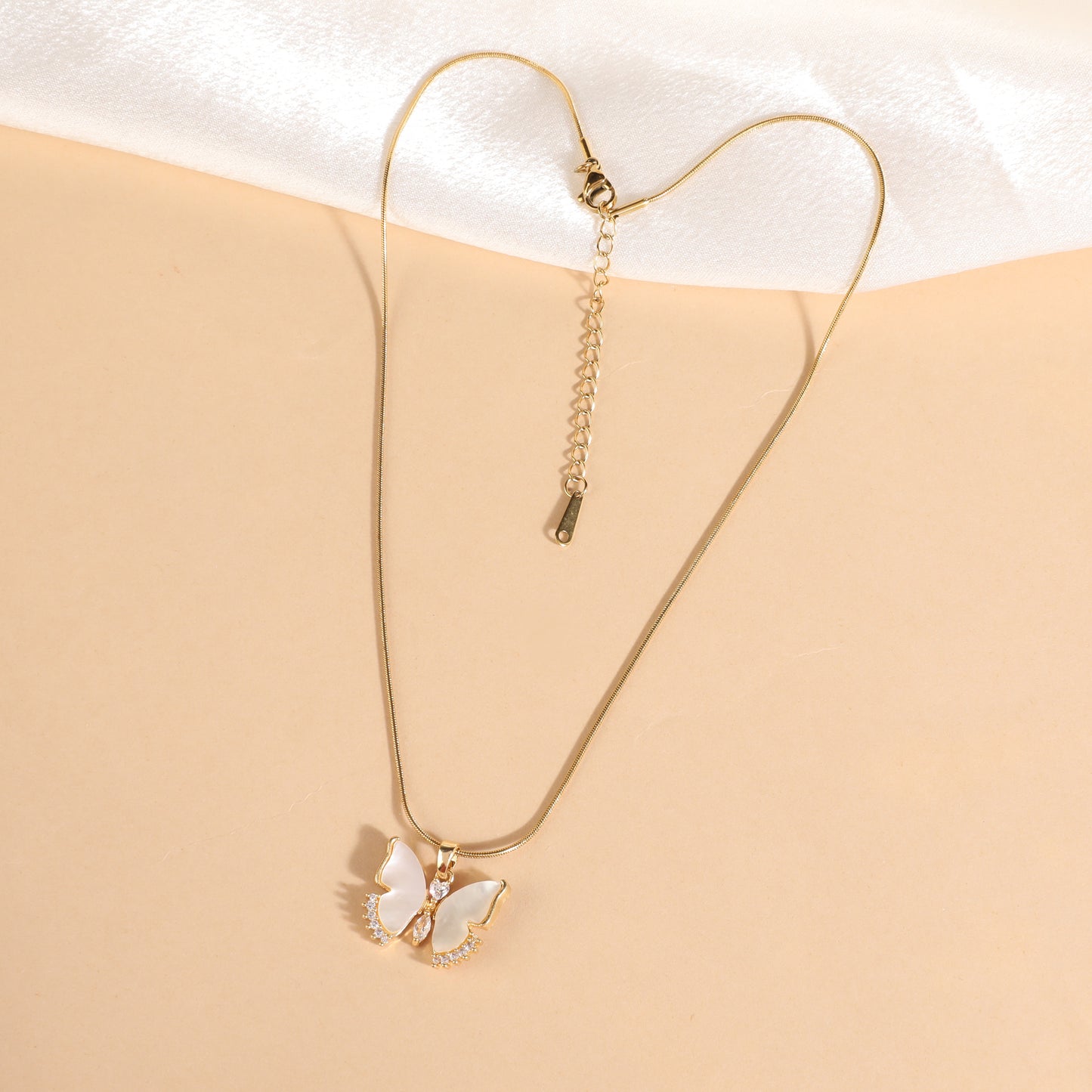 Luna Whisper Butterfly Pendant Necklace