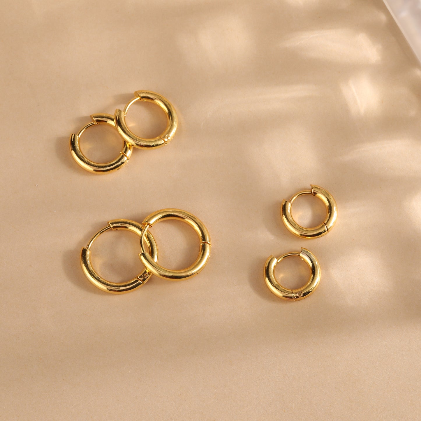 Gilded Essential Gold Hoops – Set of 3 Earrings