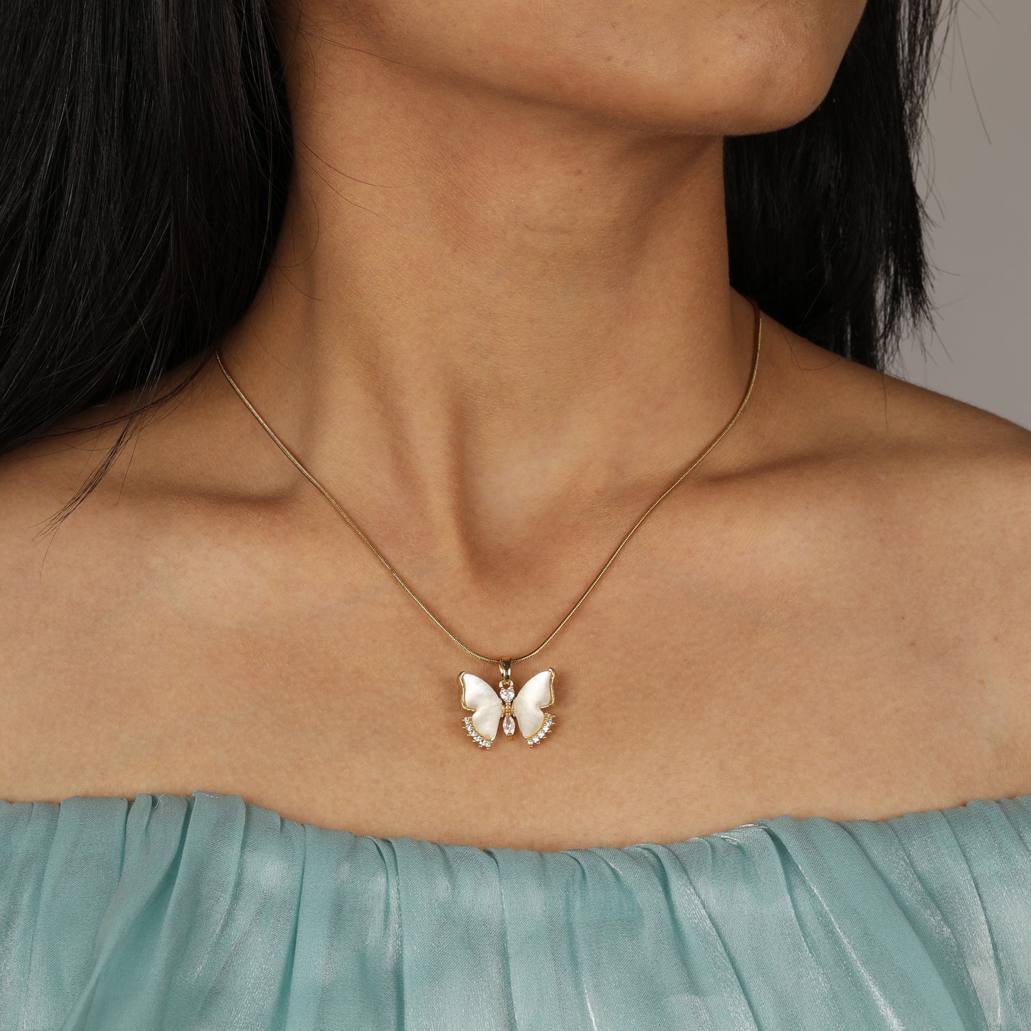 Luna Whisper Butterfly Pendant Necklace