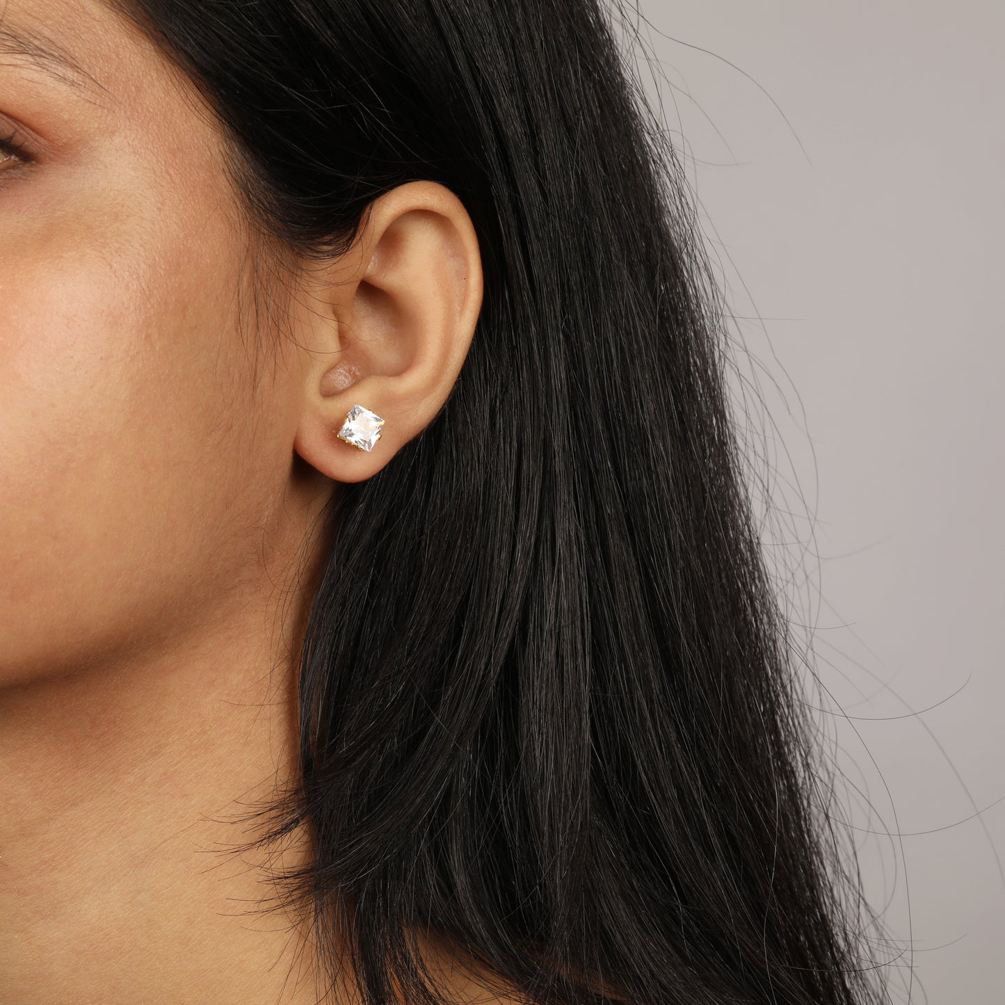 Sovereign Square Gold Studs Earrings