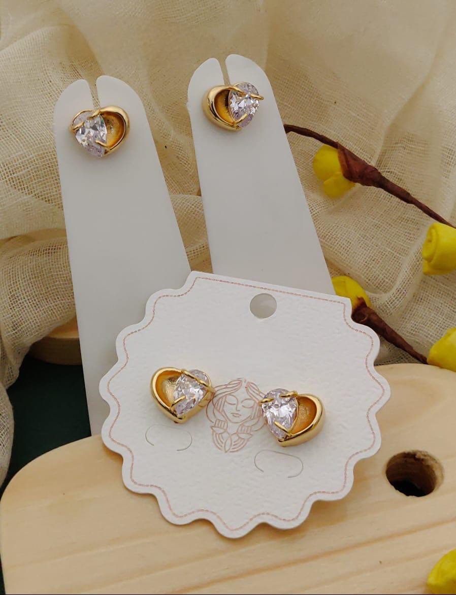 Hollow Heart Gold Earrings NLE129G Gold Plated, Waterproof and Anti-Tarnish