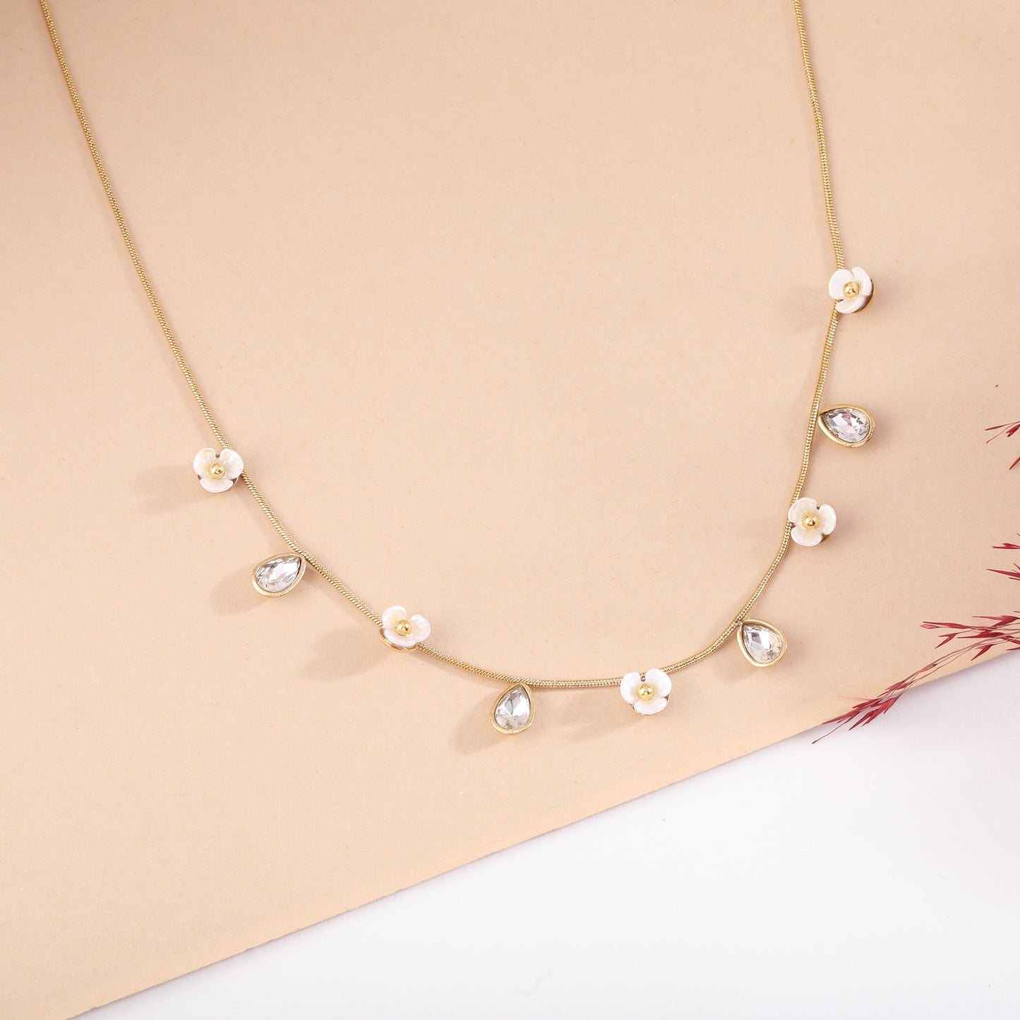 Ivory Bloom Charm Necklace 1
