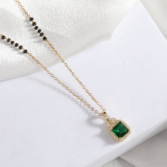 Garnet Green Emerald Mangalsutra