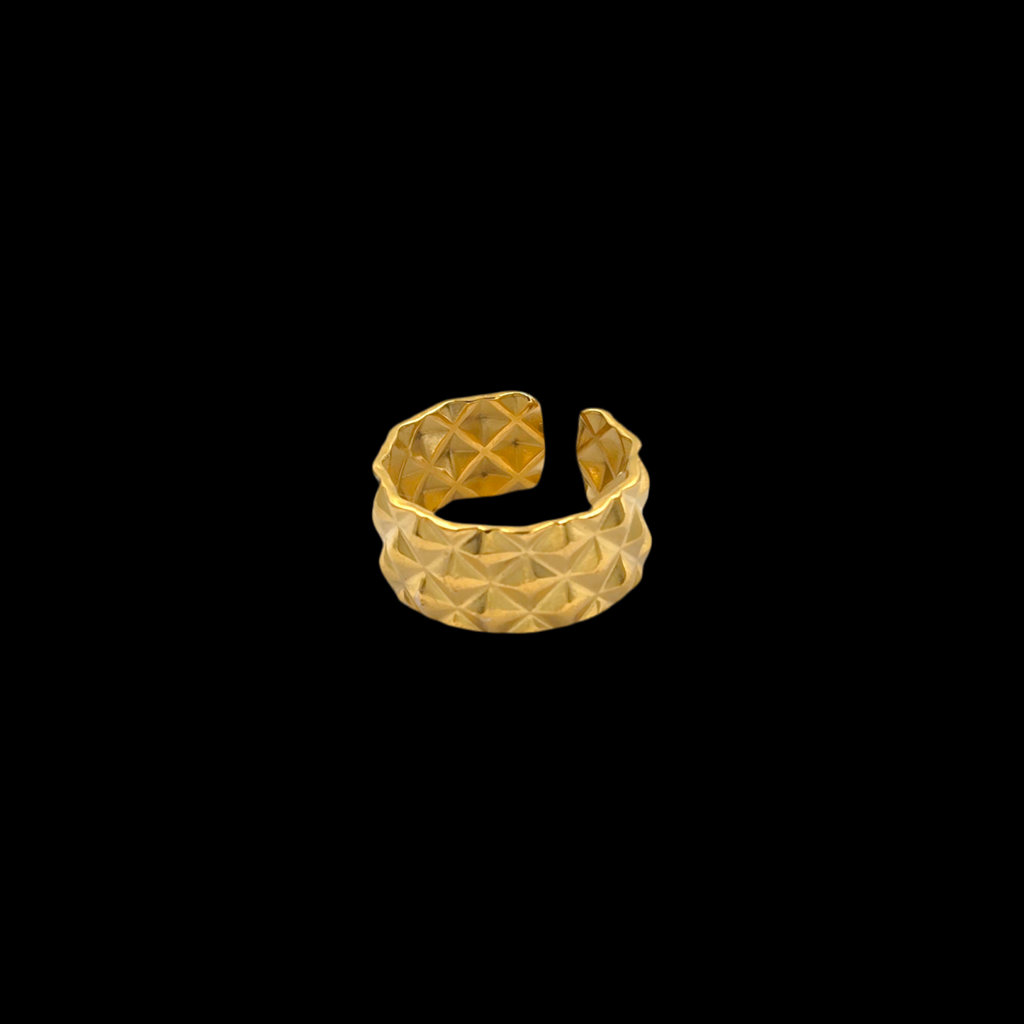 Honeycomb Adjustable Ring Gold Plated AR35