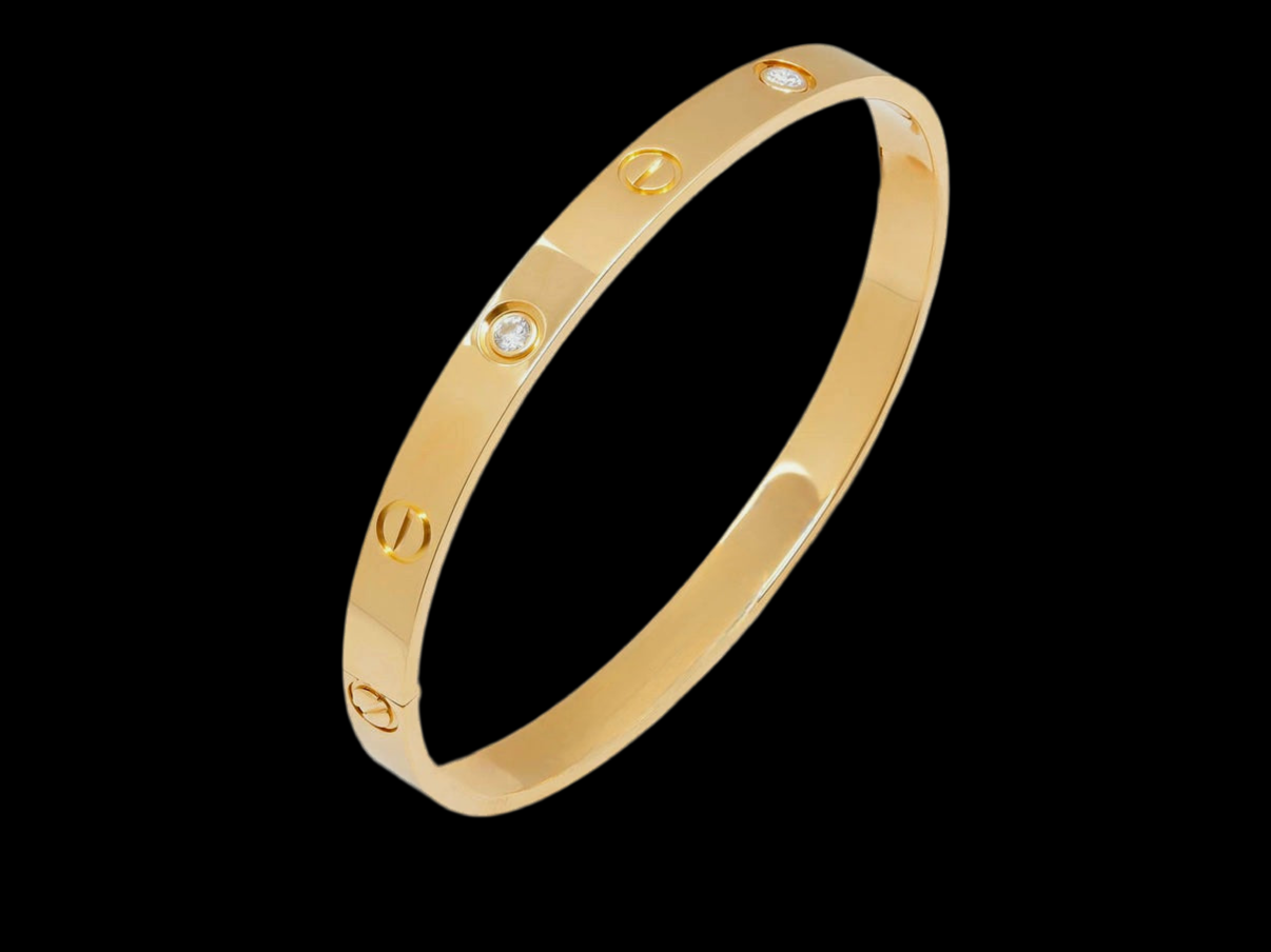 Cartier Inspired Love Bracelet Kada 18K Gold Plated, Waterproof and Anti-Tarnish 6cm diameter