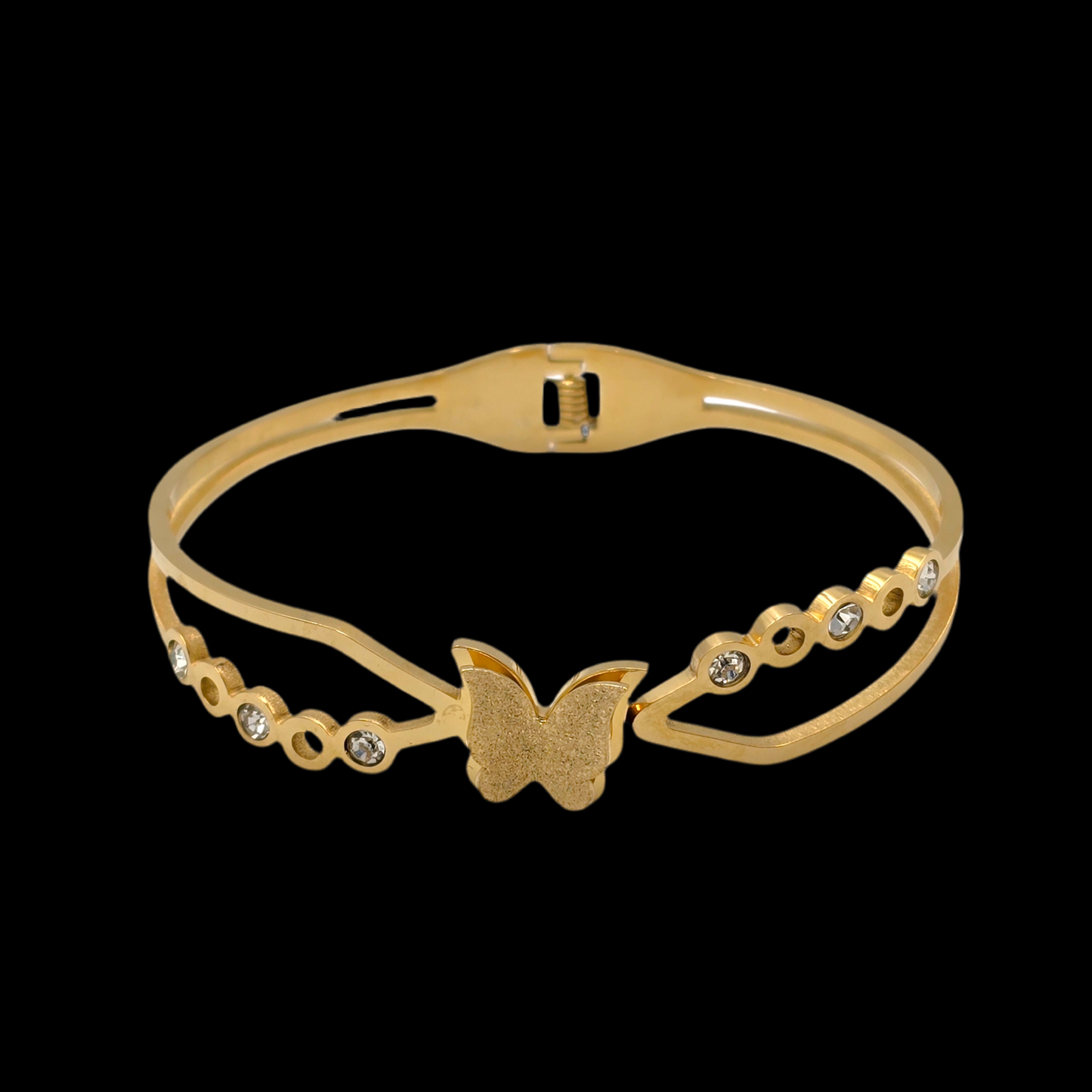 Butterfly Diamond Kada 18K Gold Plated, Waterproof and Anti-Tarnish Fits 2.2 to 2.6 size