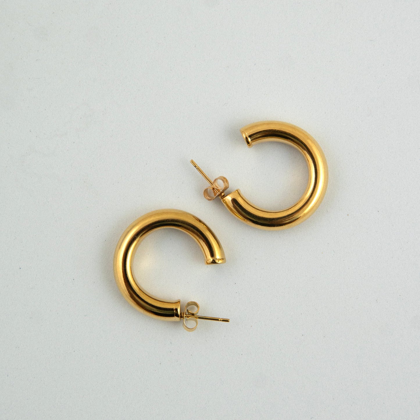 Semi Hoops Gold Earrings Gold Plated, Waterproof and Anti-Tarnish