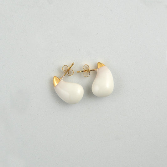 Cashew Stud Earrings Gold Plated, Waterproof and Anti-Tarnish