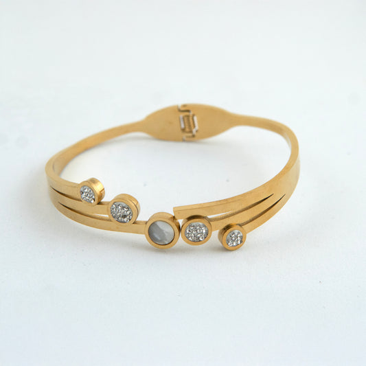 Jackstone Diamond Bracelet Kada 18k Gold Plated, Waterproof and Anti-Tarnish