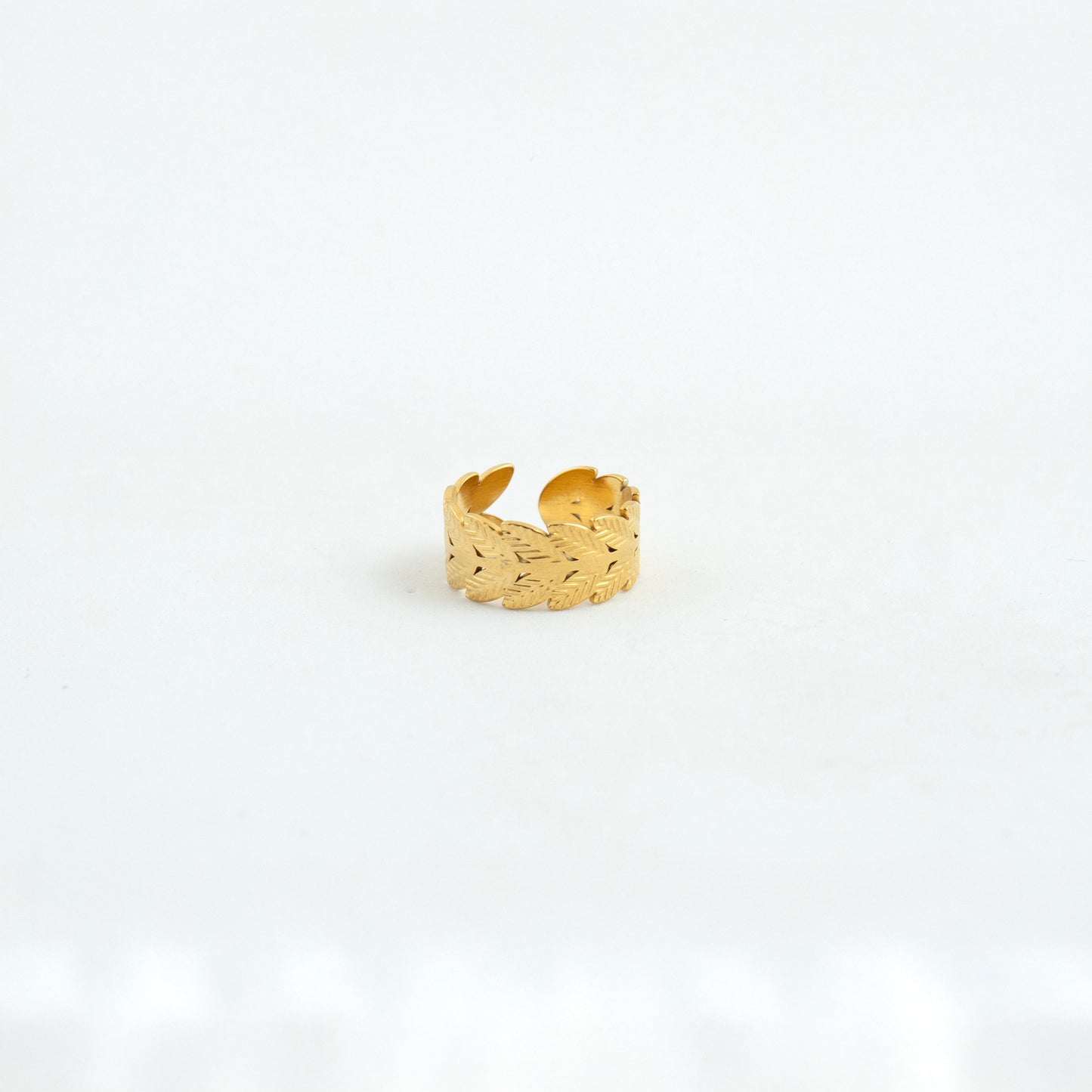 Leaf Stack Adjustable Ring Gold Plated