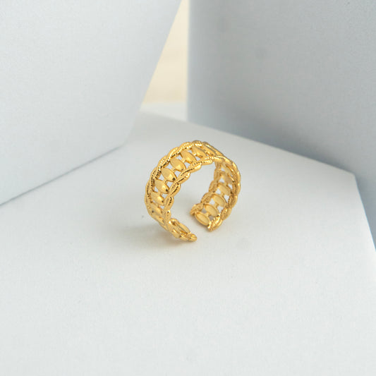 Bling Mess Adjustable Ring Gold Plated