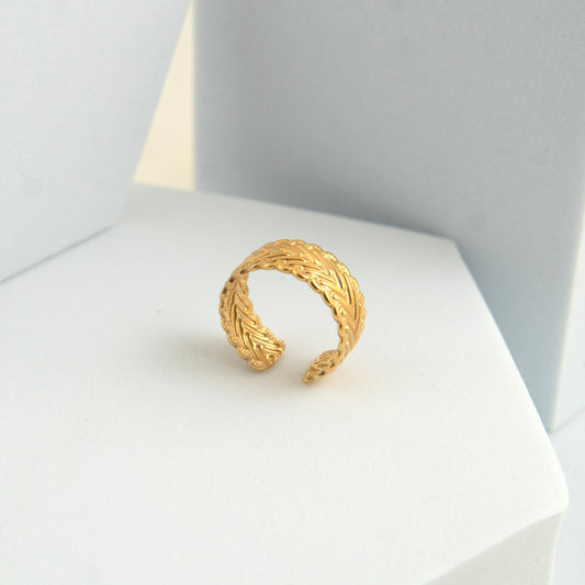 Zip Bling Adjustable Ring Gold Plated