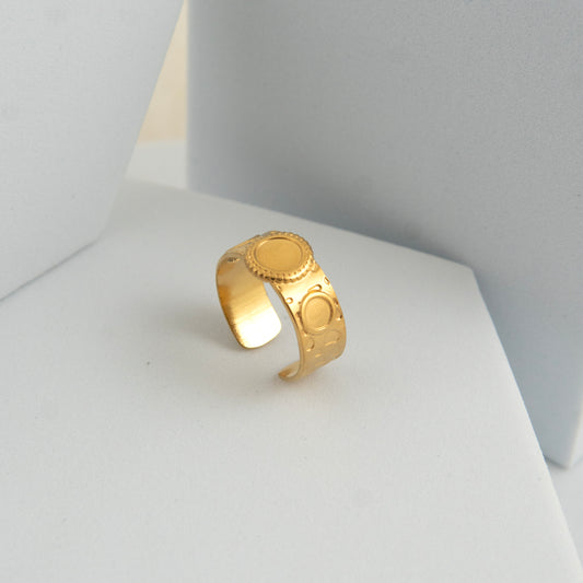 Band Circular Adjustable Ring Gold Plated