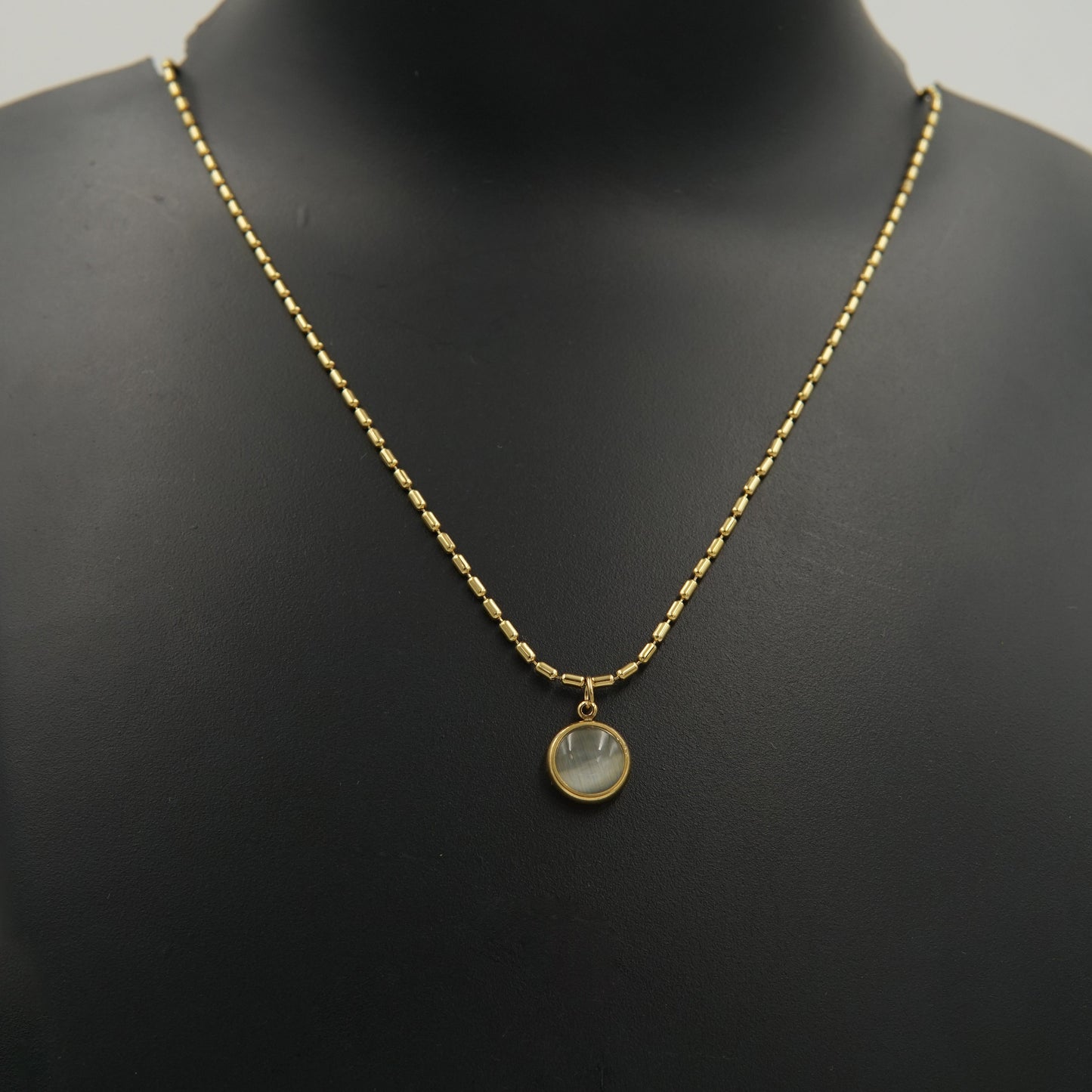 Celestial Moon Beads Chain Necklace Gold Plated, Waterproof and Anti-Tarnish