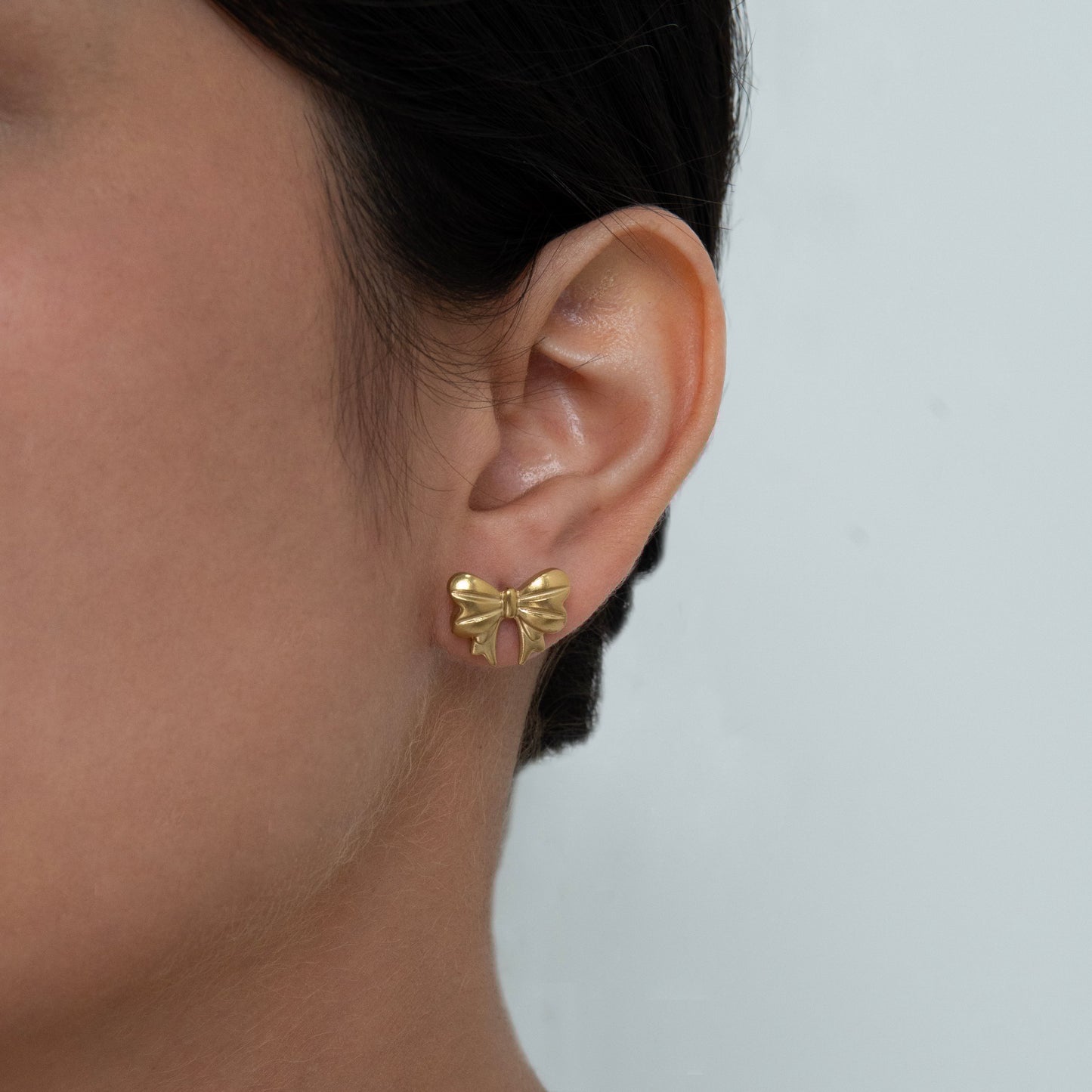 Small Bow Earrings Gold Plated, Waterproof and Anti-Tarnish