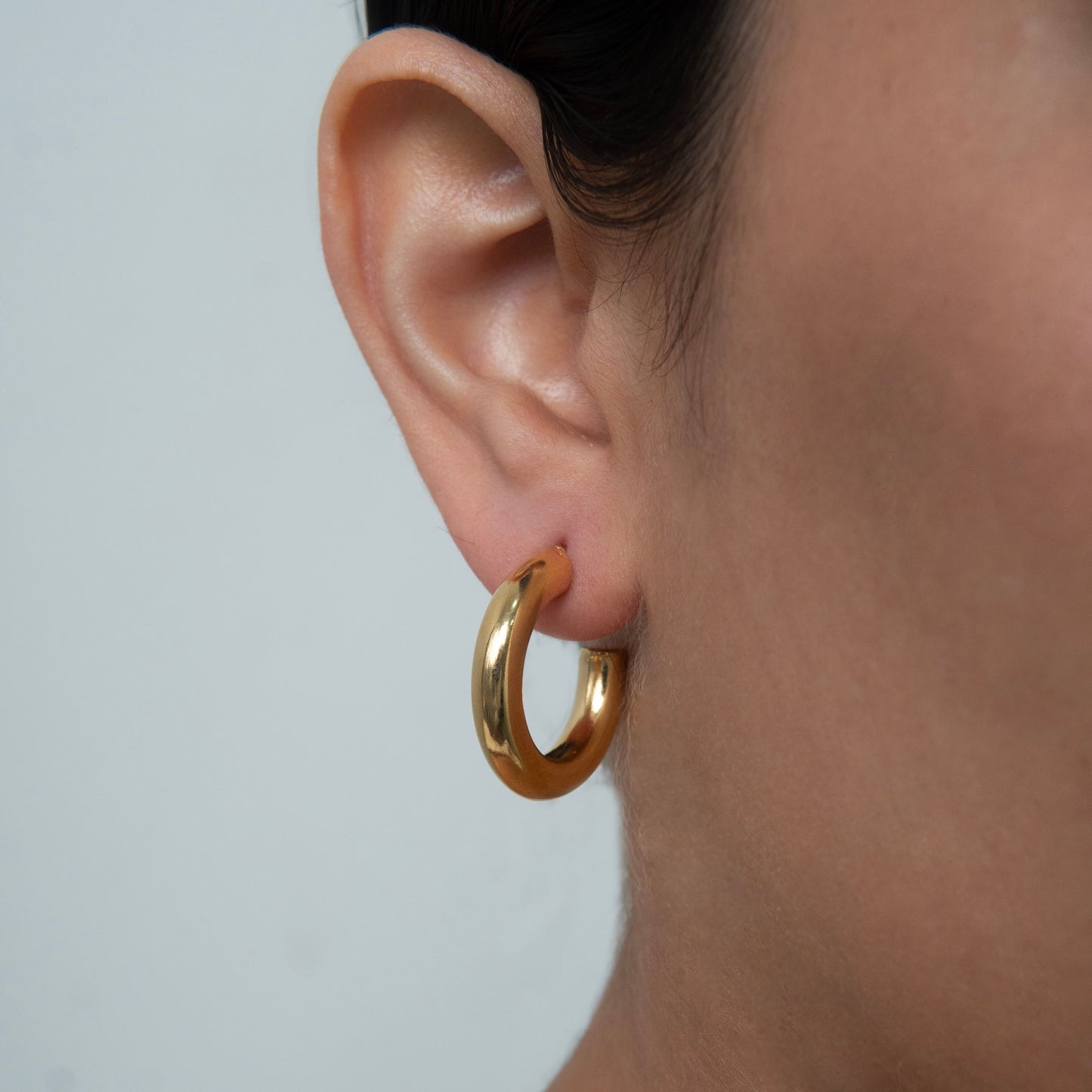 Semi Hoops Gold Earrings Gold Plated, Waterproof and Anti-Tarnish