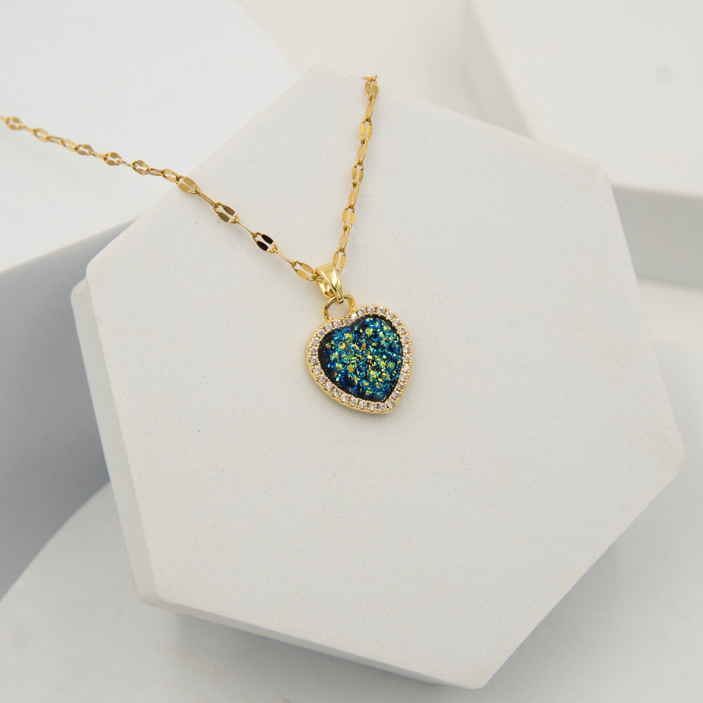 Milkyway Heart Diamond Necklace Gold Plated, Waterproof and Anti-Tarnish