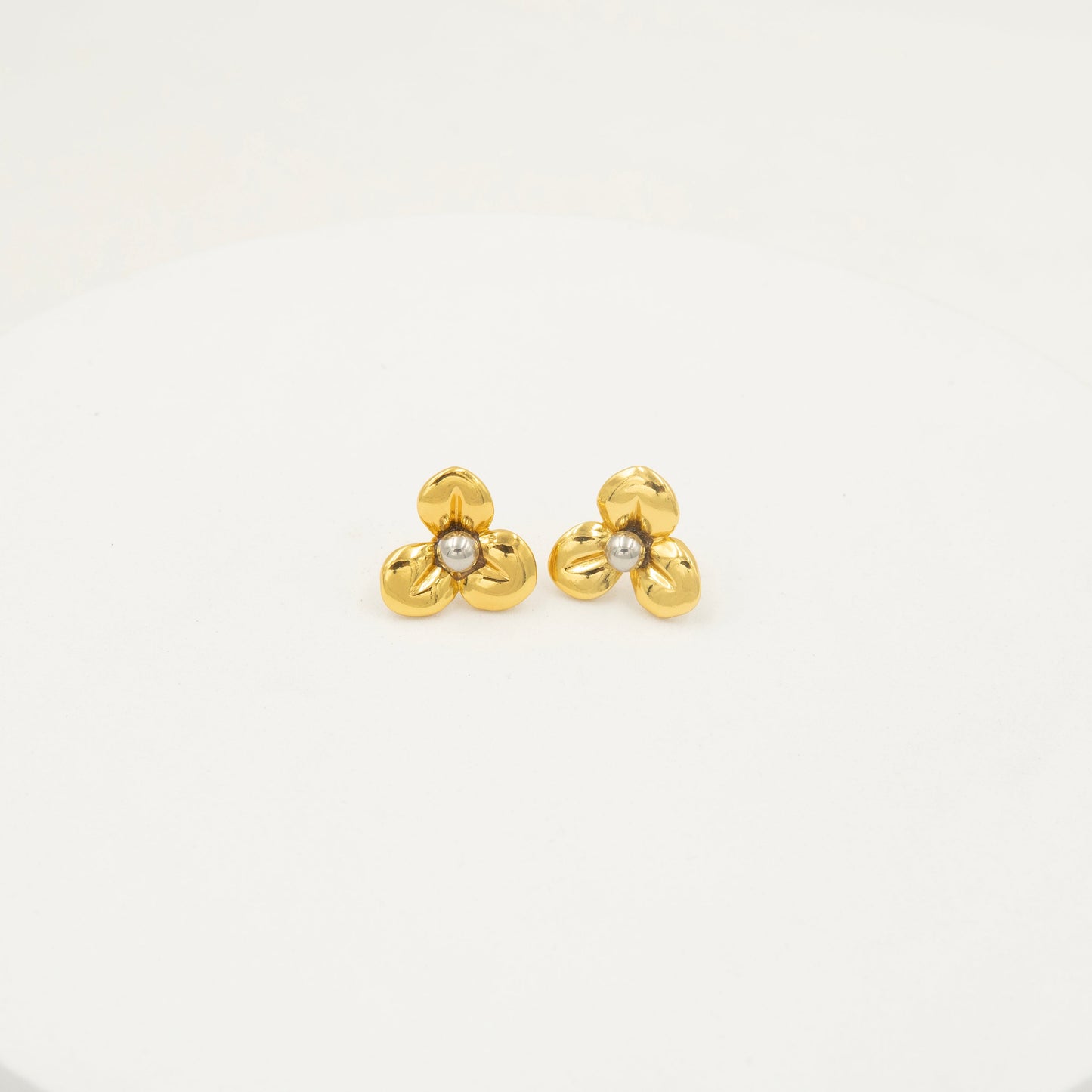 Tri Petal Earrings Gold Plated, Waterproof and Anti-Tarnish
