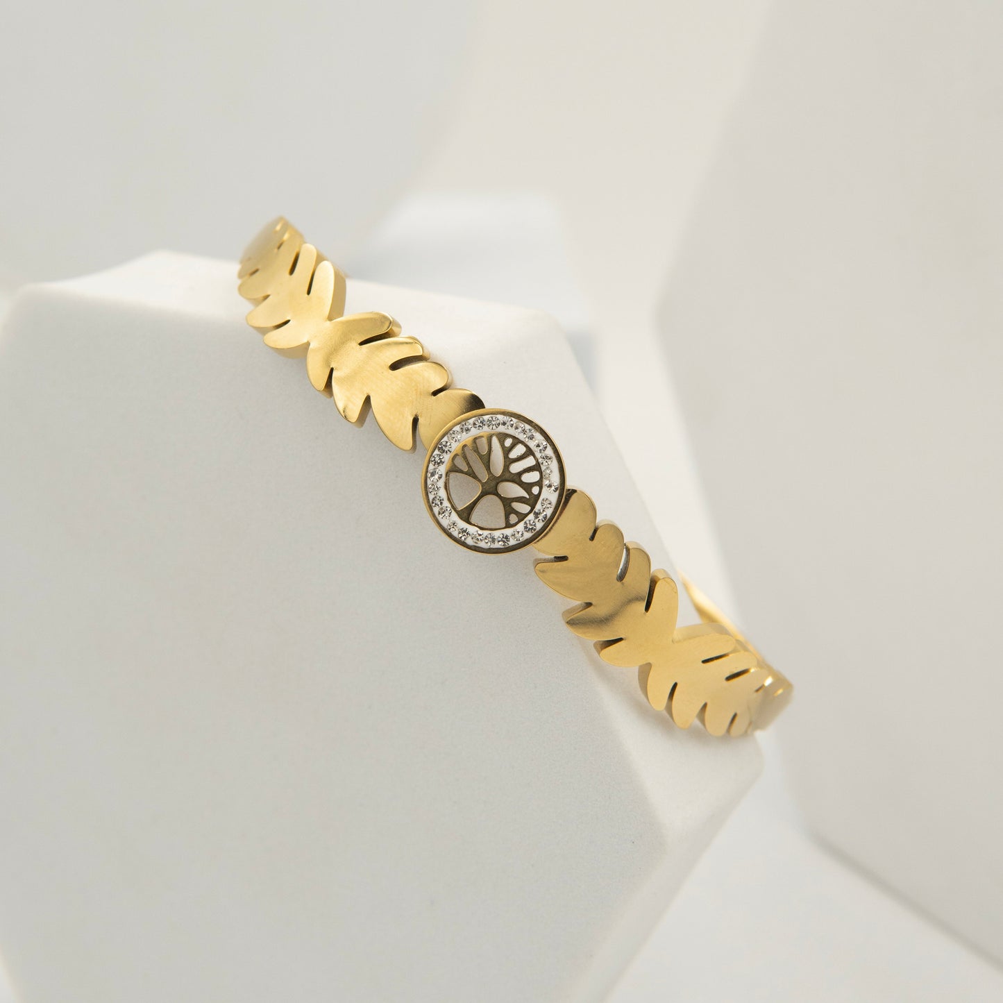 Evergreen Bracelet Kada 18K Gold Plated, Waterproof and Anti-Tarnish 6cm diameter