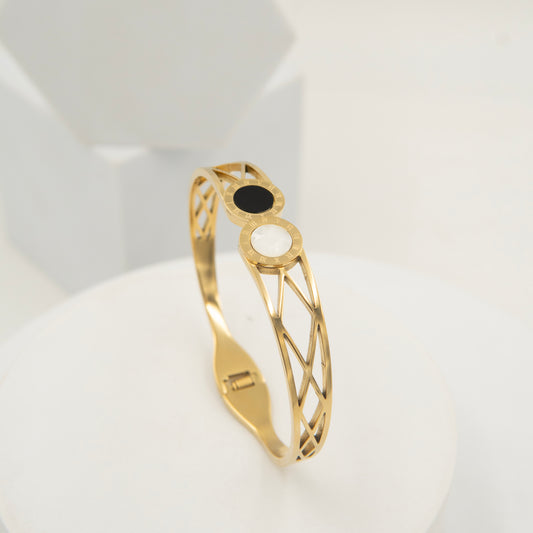 Advitam Bracelet Kada 18K Gold Plated, Waterproof and Anti-Tarnish 6cm diameter