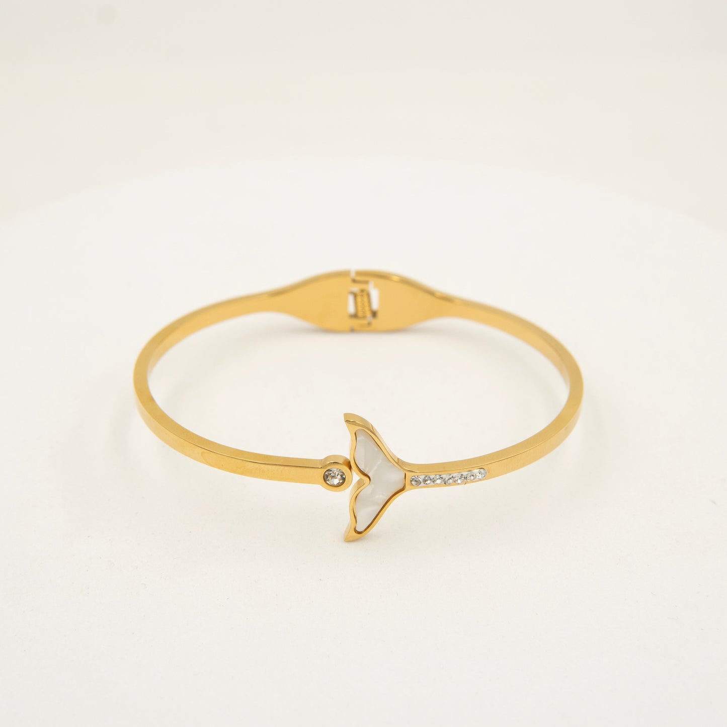 Marble Bird Bracelet Kada 18K Gold Plated, Waterproof and Anti-Tarnish 6cm diameter