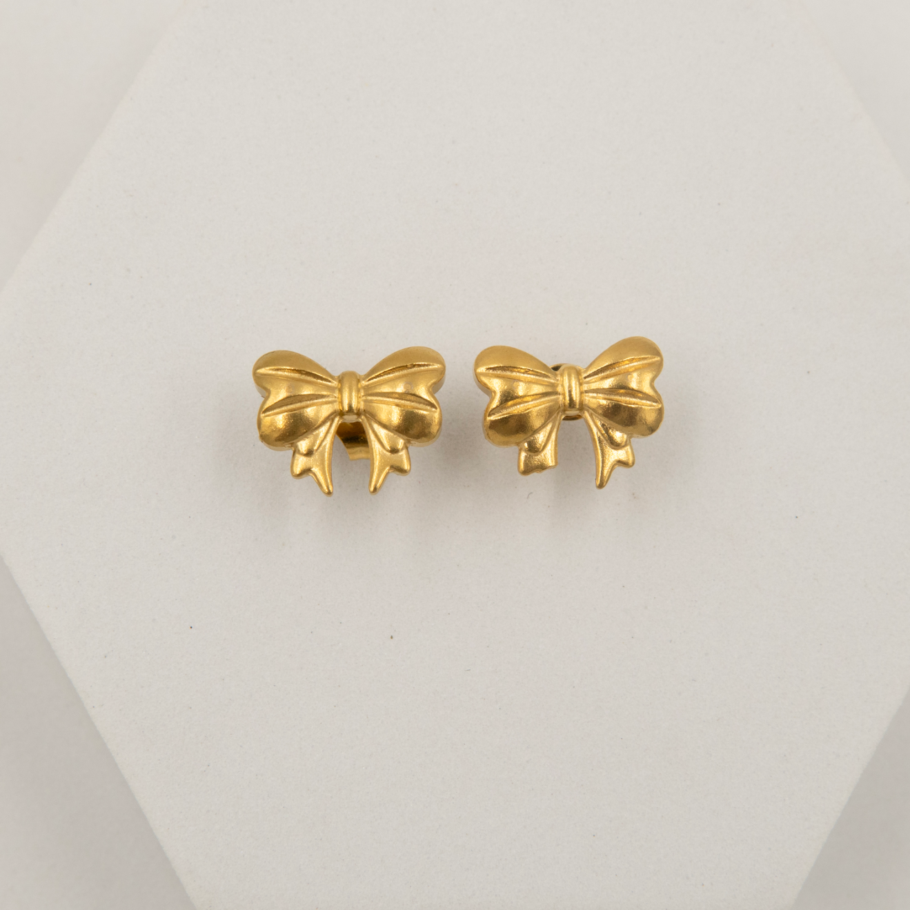 Small Bow Earrings Gold Plated, Waterproof and Anti-Tarnish