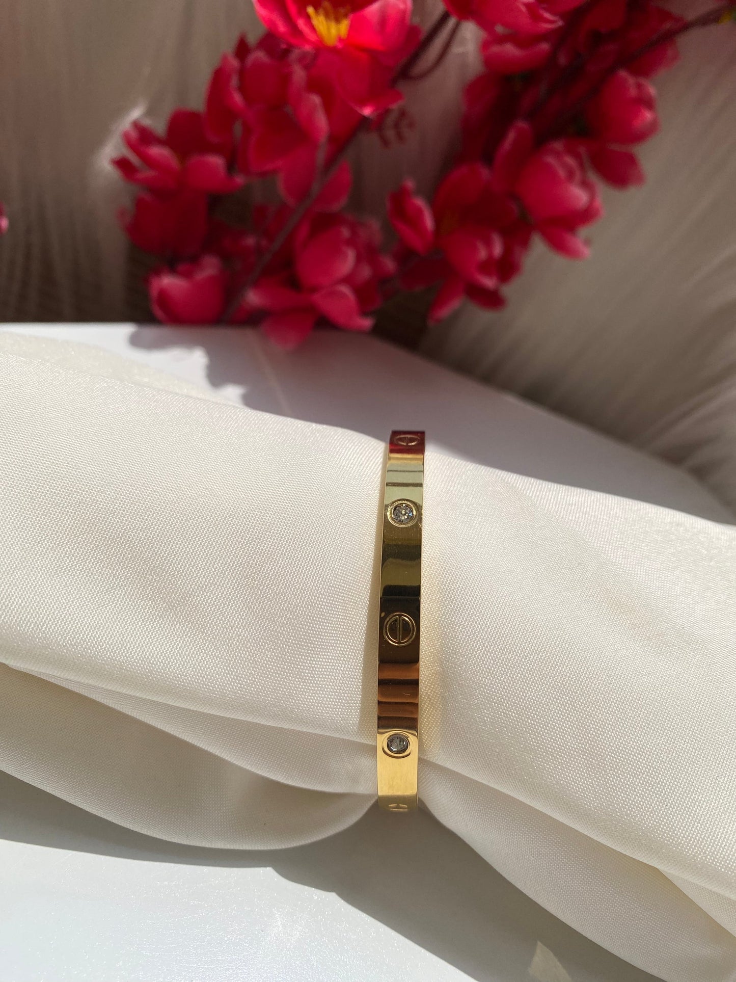 Cartier Inspired Love Bracelet Kada 18K Gold Plated, Waterproof and Anti-Tarnish 6cm diameter