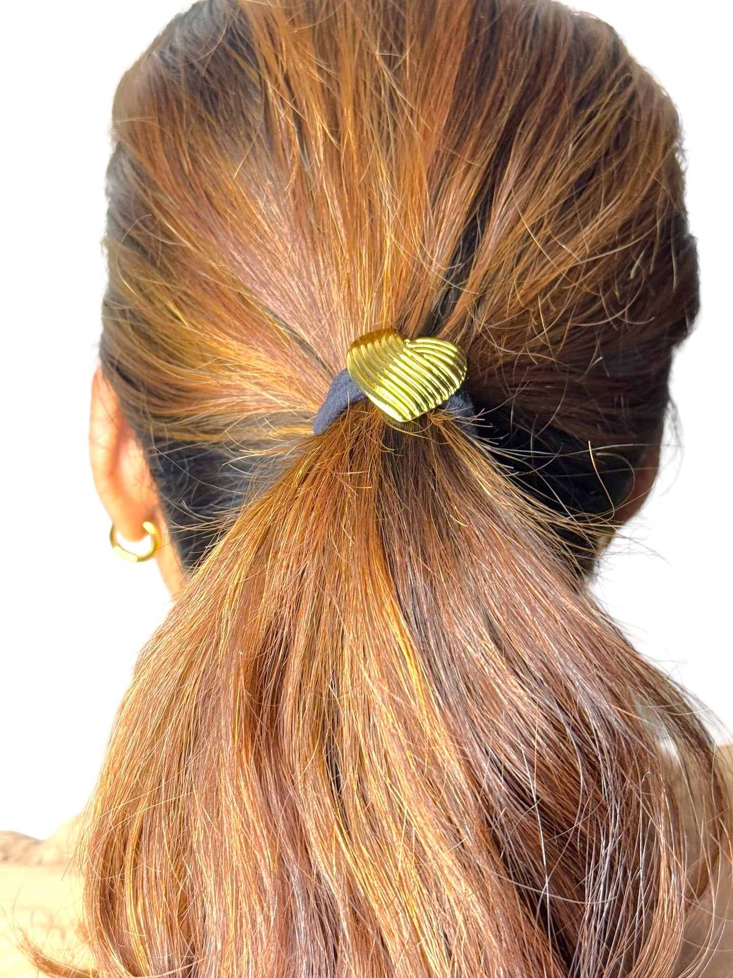 Heart Hair Tie 18K Gold Plated HT6