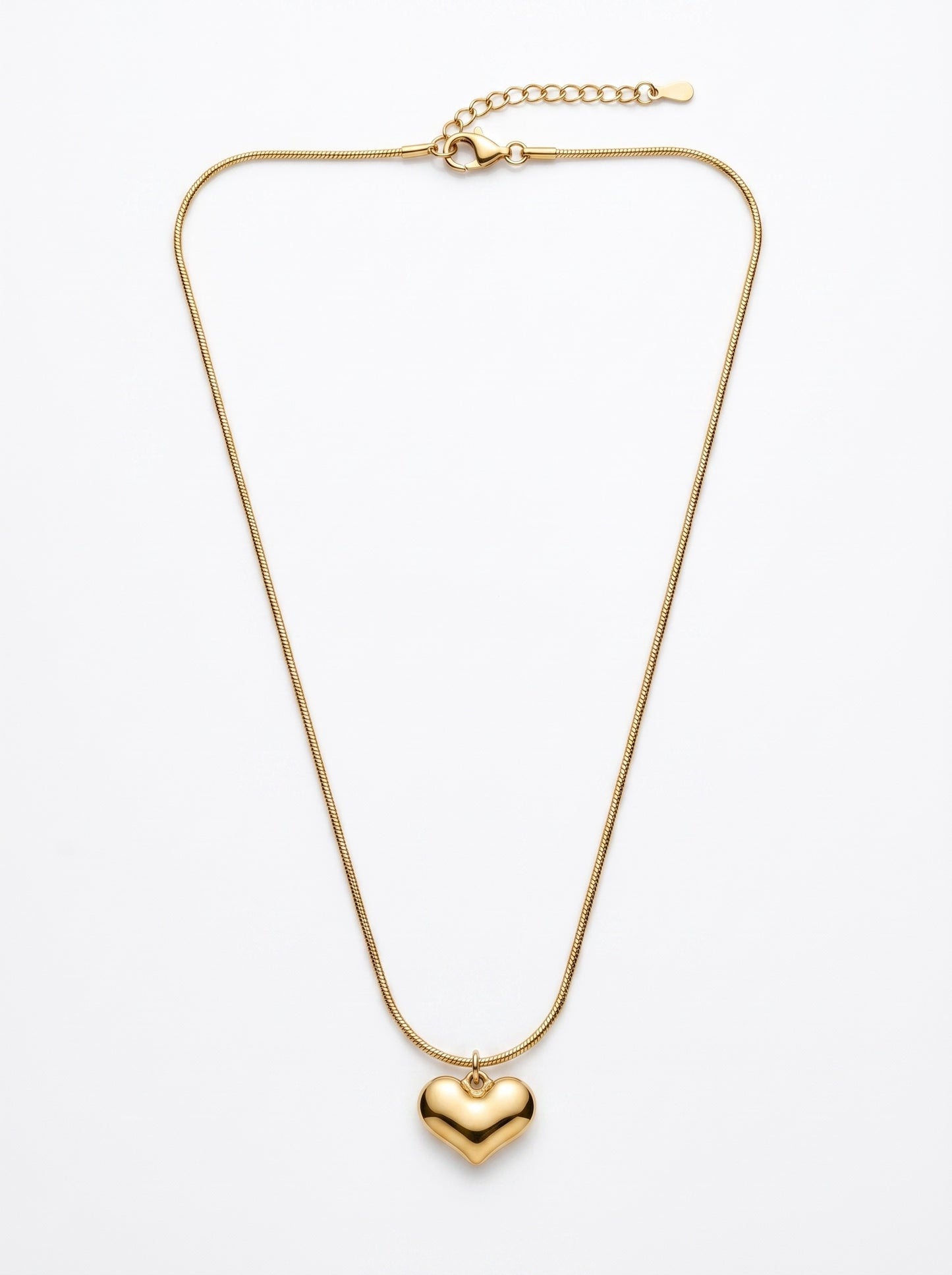 Golden Puffy Heart Necklace