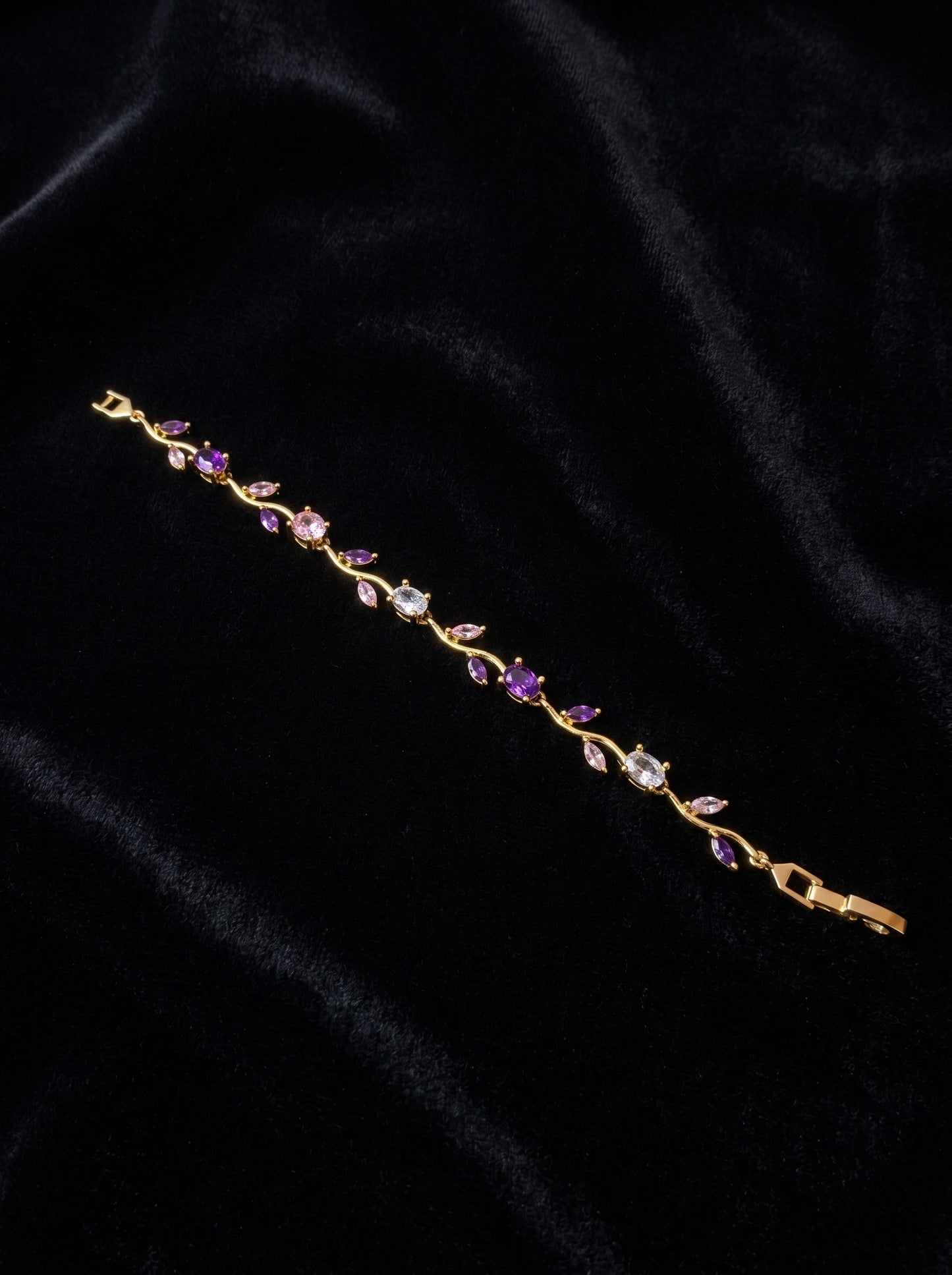 Amethyst Tulip Petal Bracelet