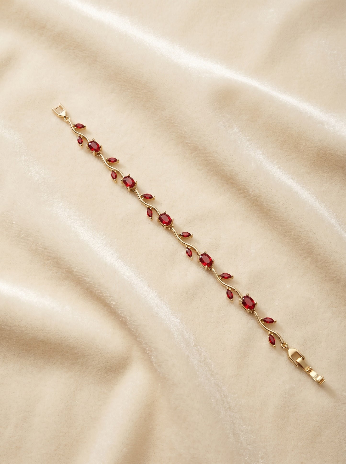Ruby Tulip Petal Bracelet