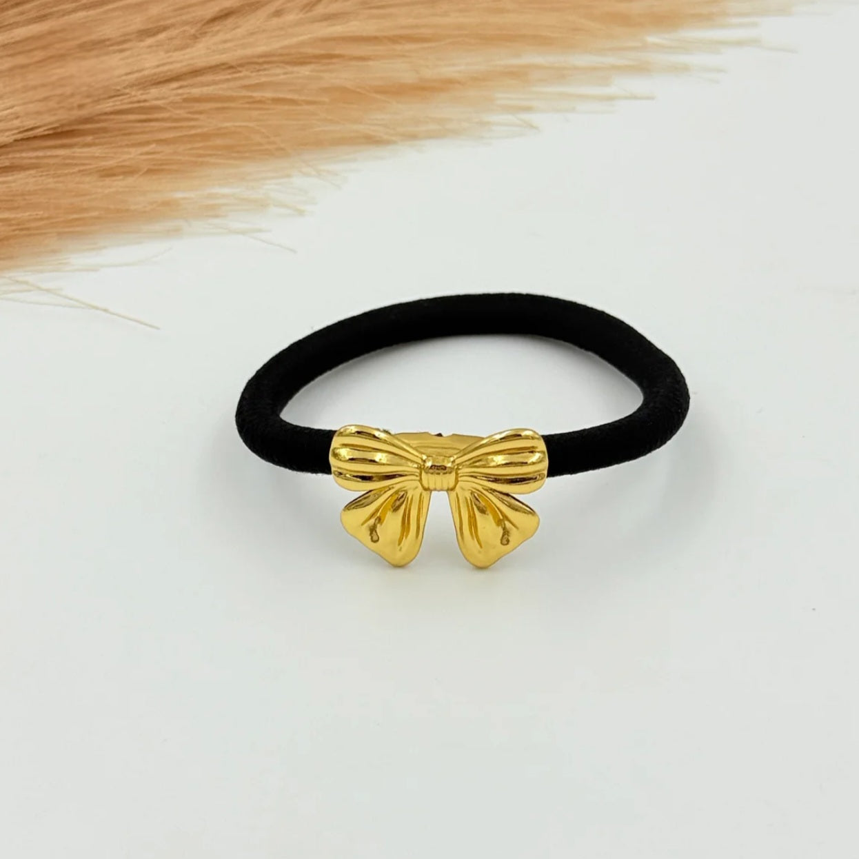 Bow Hair Tie 18K Gold Plated HT7