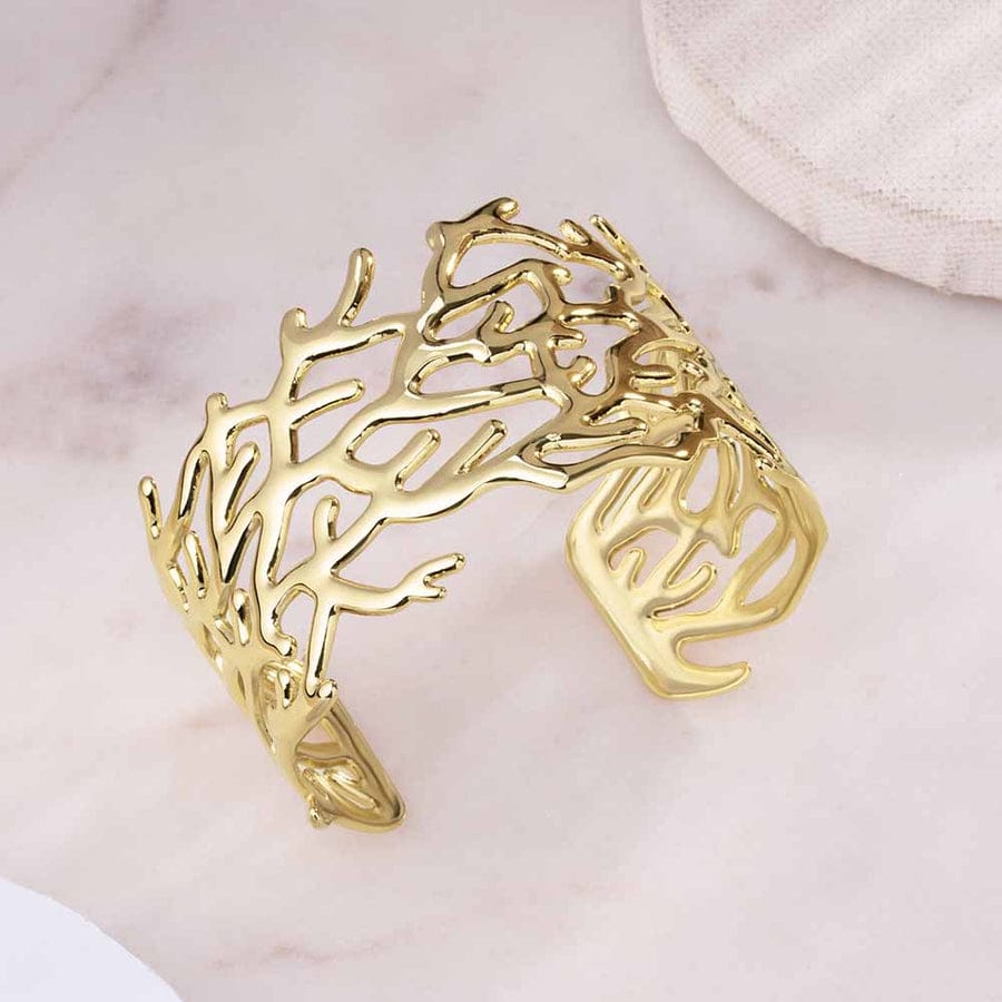 Abstract Cut-Out Cuff Bracelet – 18K Gold Plated