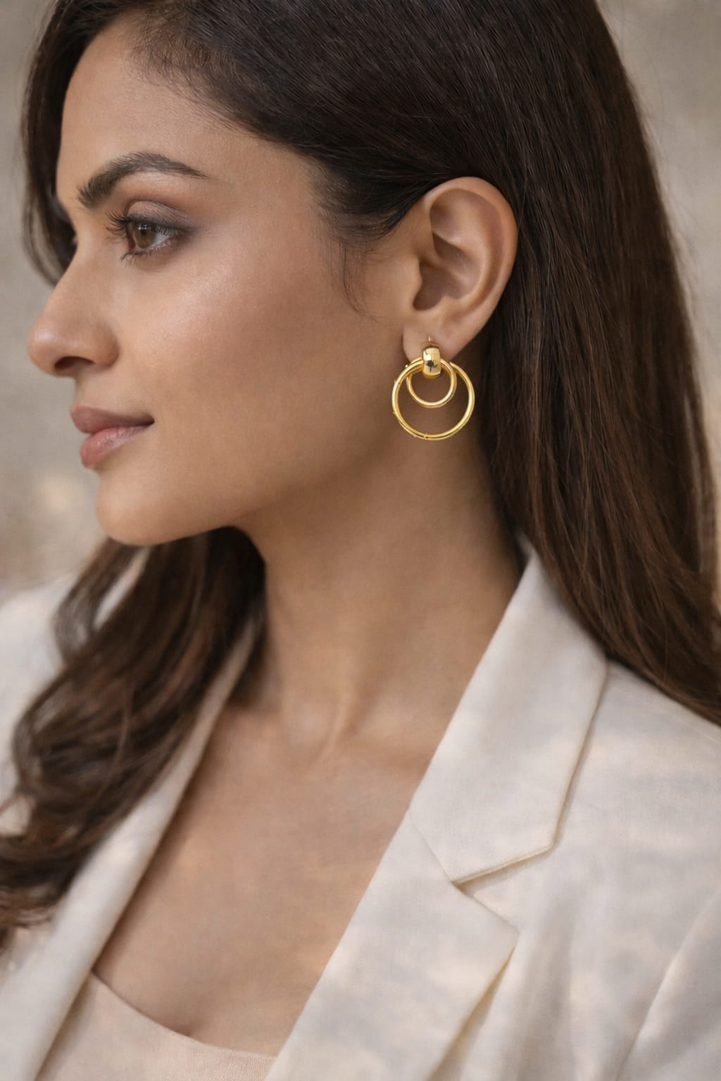 Double Hoop Drop Earrings