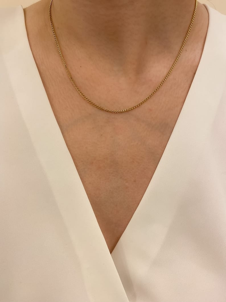 Minimal Thin Gold Unisex Chain - 45 cm