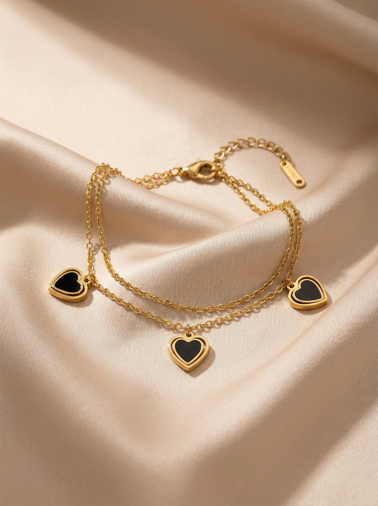 Golden Heart Layered Bracelet