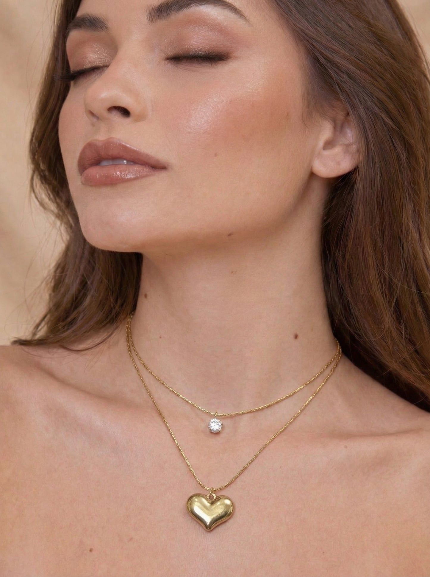 Golden Heart Layered Necklace
