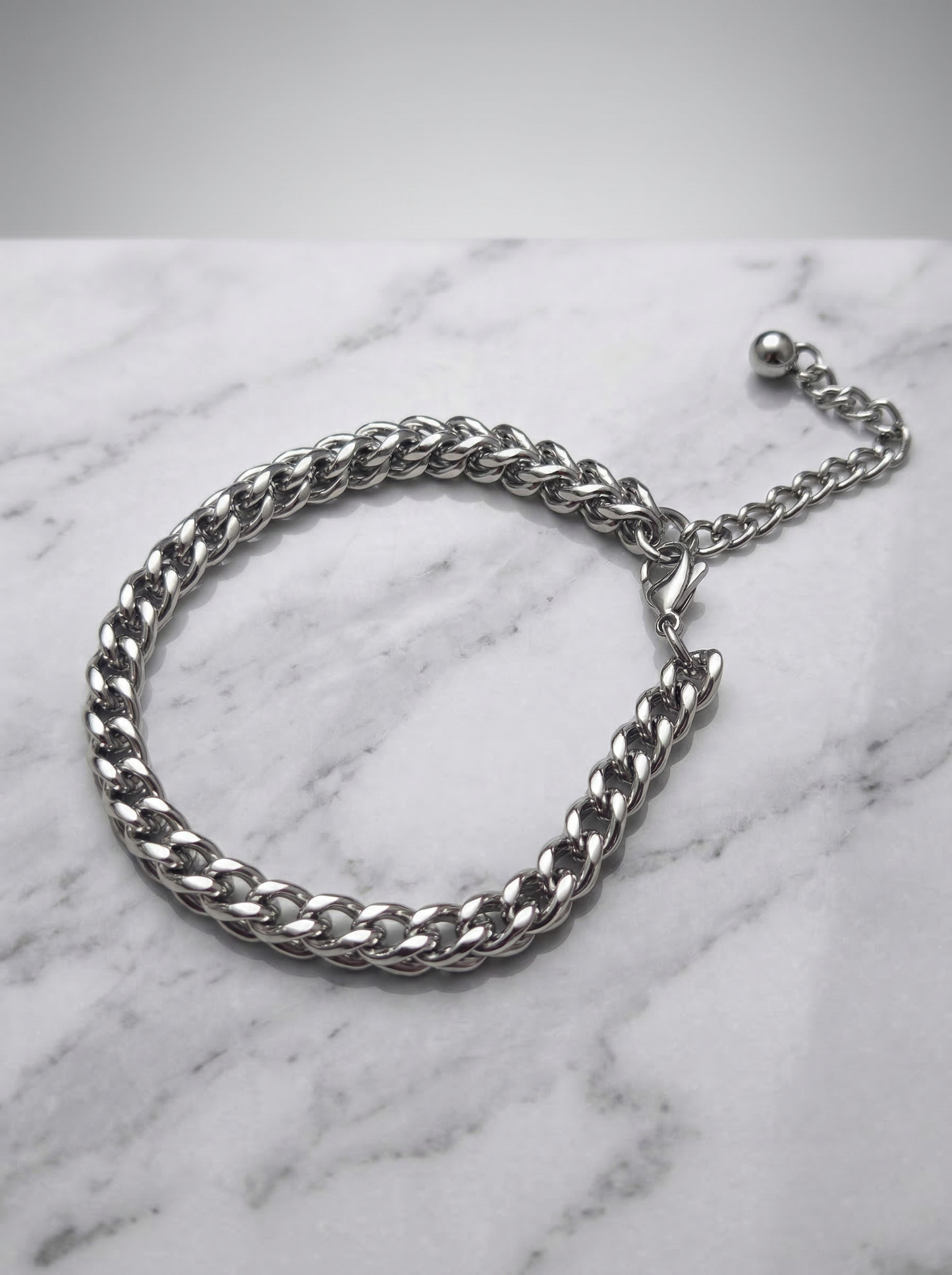 Silver Anchor Adjustable Bracelet with Charm