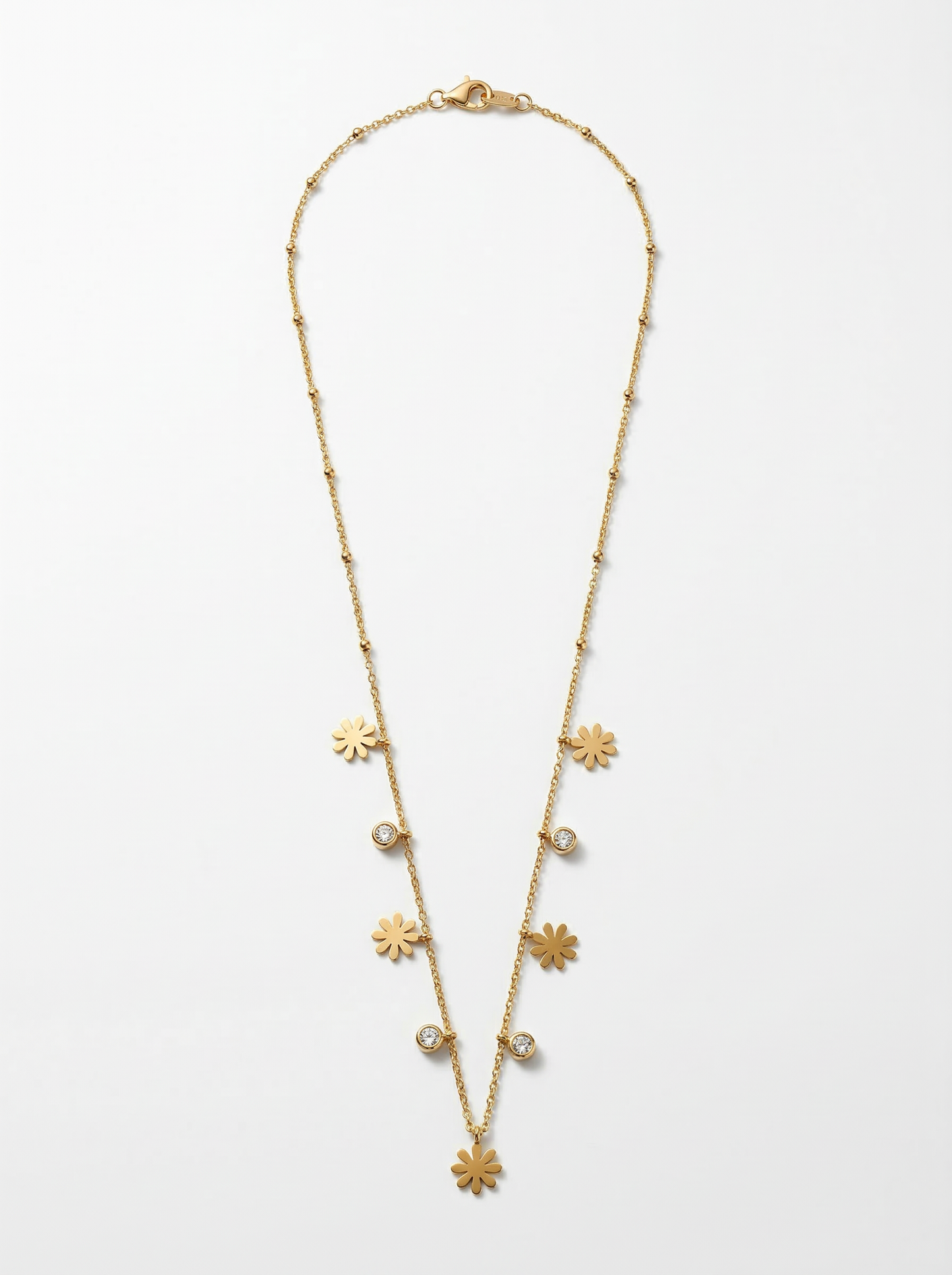 Golden Daisy Charm Necklace