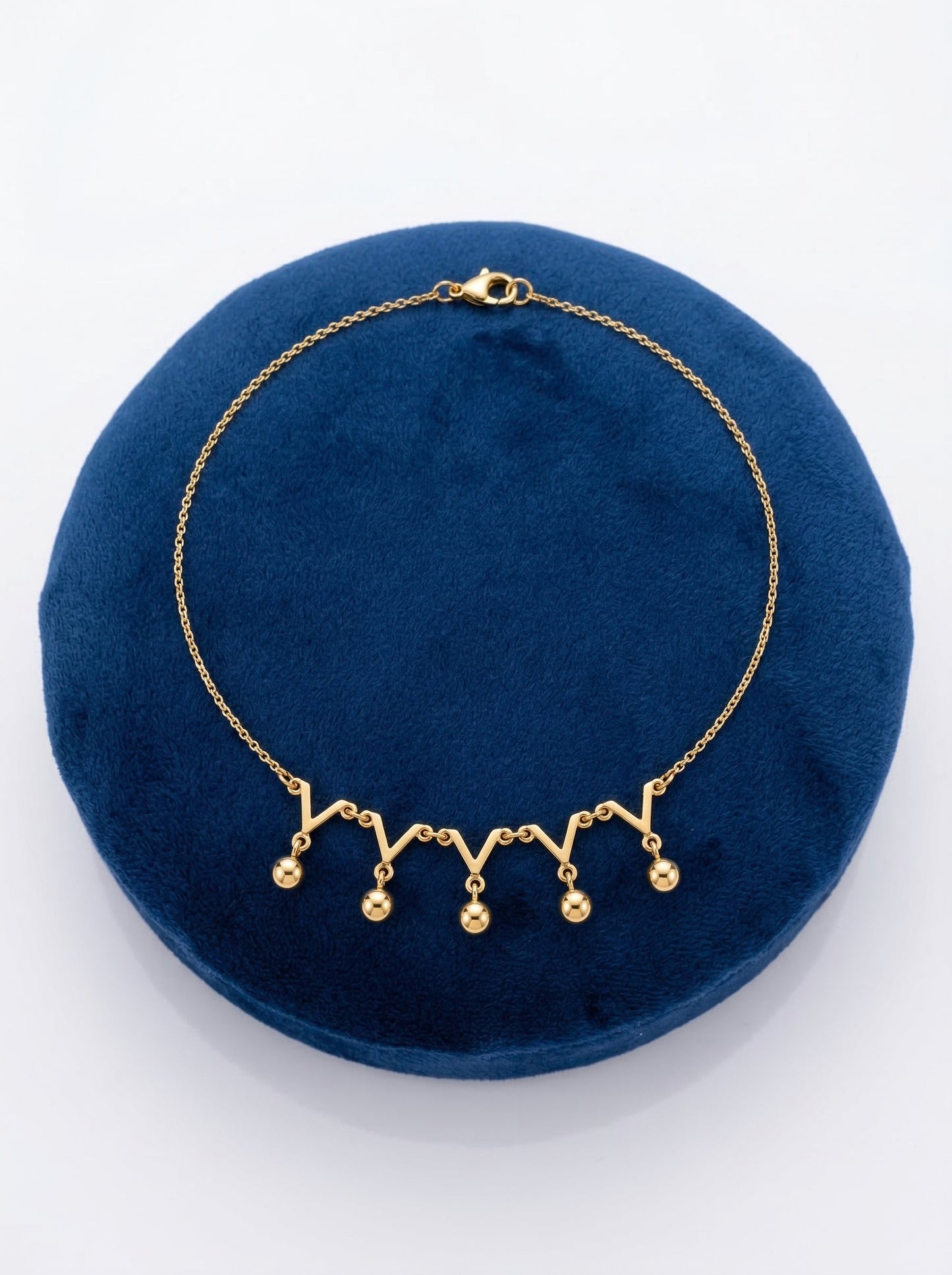 Golden Zigzag Charm Dangle Bracelet