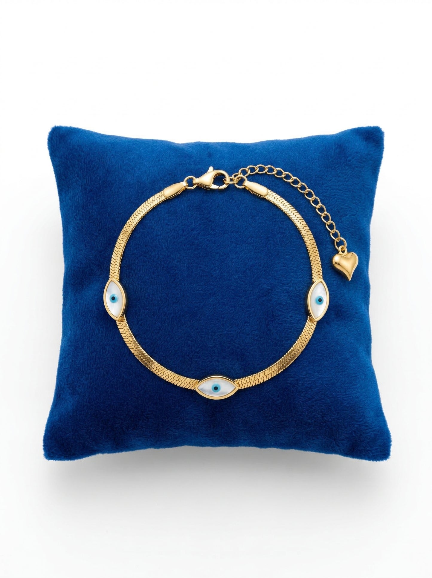 Triple Evil Eye Snake Chain Bracelet